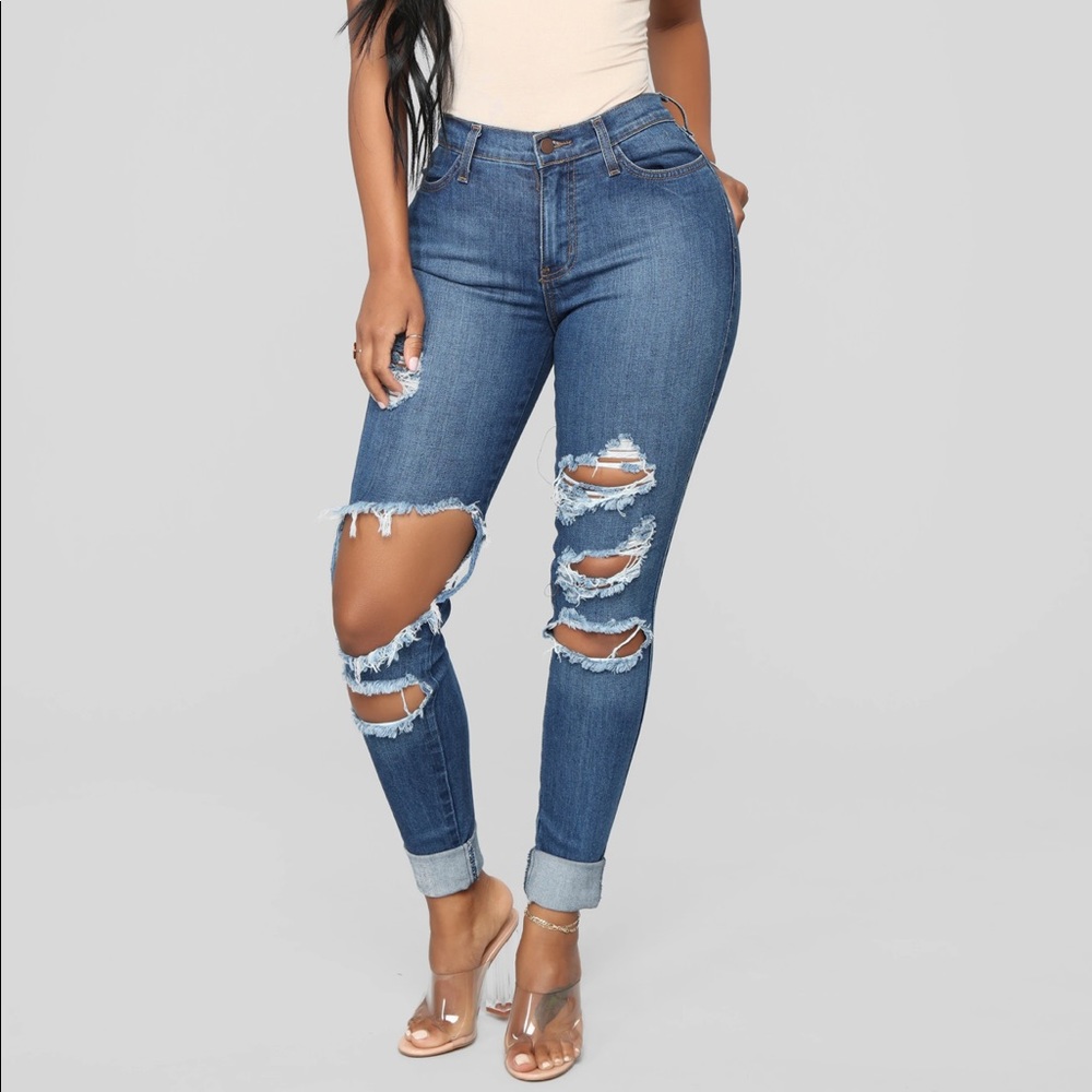 Fashion Nova Distressed Skinny Jeans